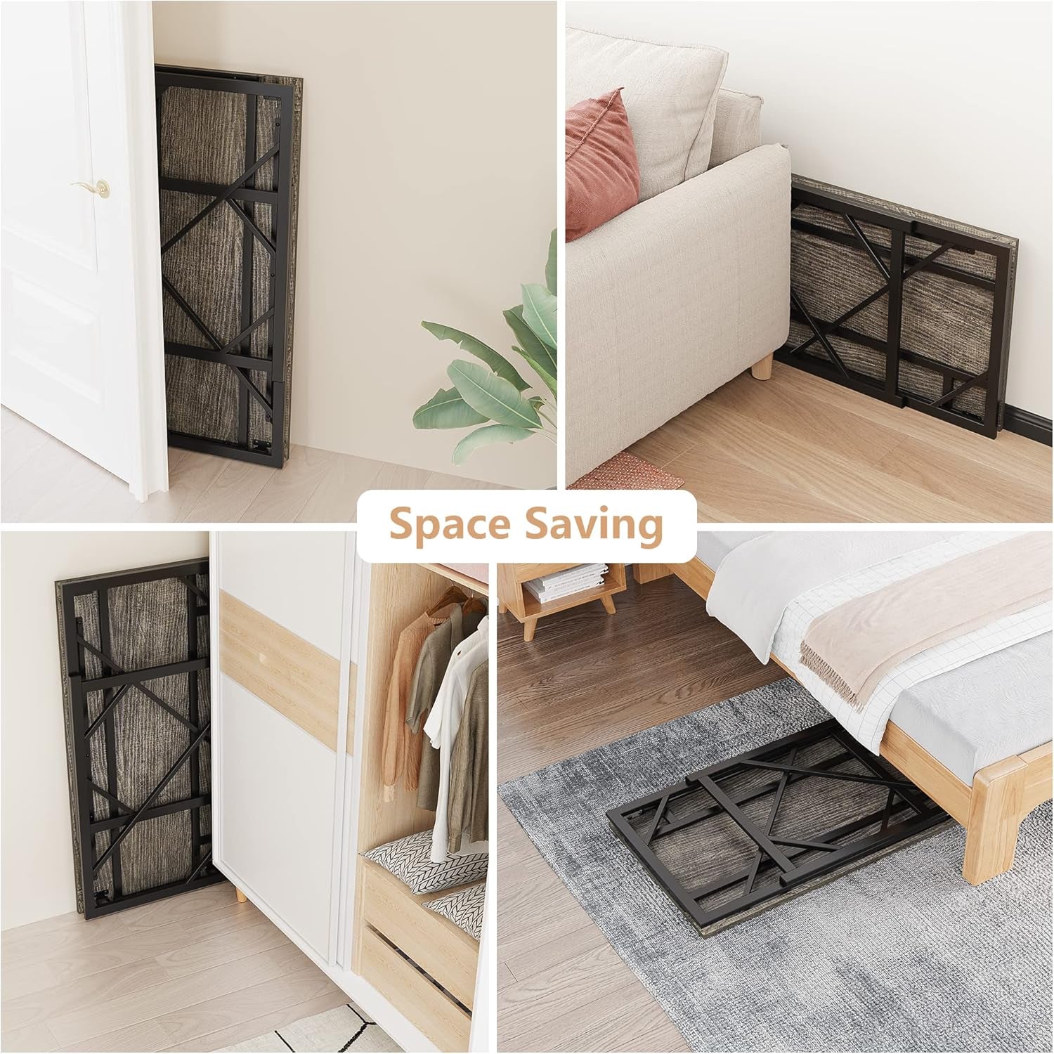 Folding Desk Compact No Assembly For Small Home Office