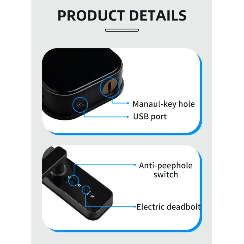 Smart Fingerprint Password Timber Door Lock