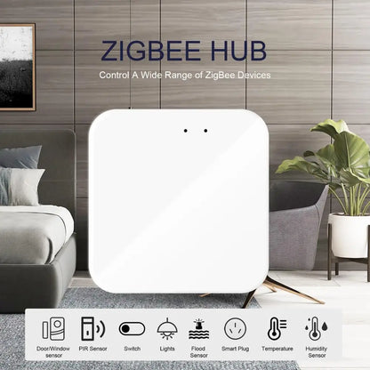 Tuya ZigBee 3.0 Smart Hub, Wireless/Wired Gateway Bridge for App Voice
