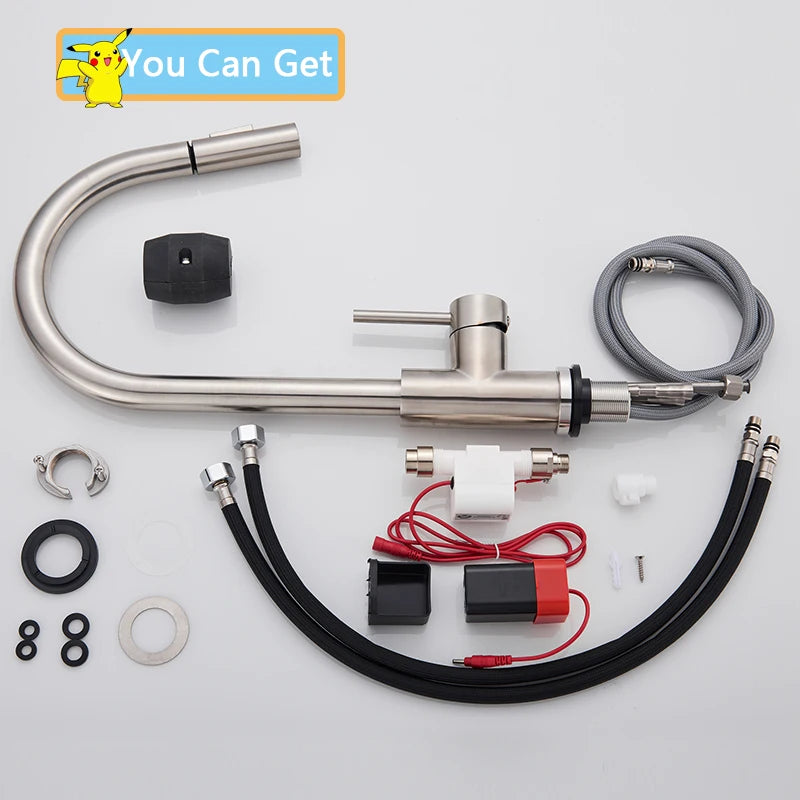 Rozin Smart Touch Kitchen Faucet Black Pull Out Sensor Faucets