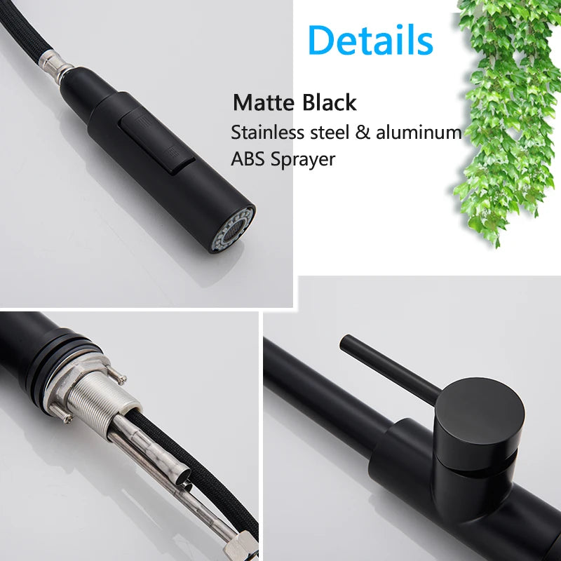 Rozin Smart Touch Kitchen Faucet Black Pull Out Sensor Faucets