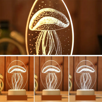 3D LED Jellyfish Night Light for Smart Home Decor
