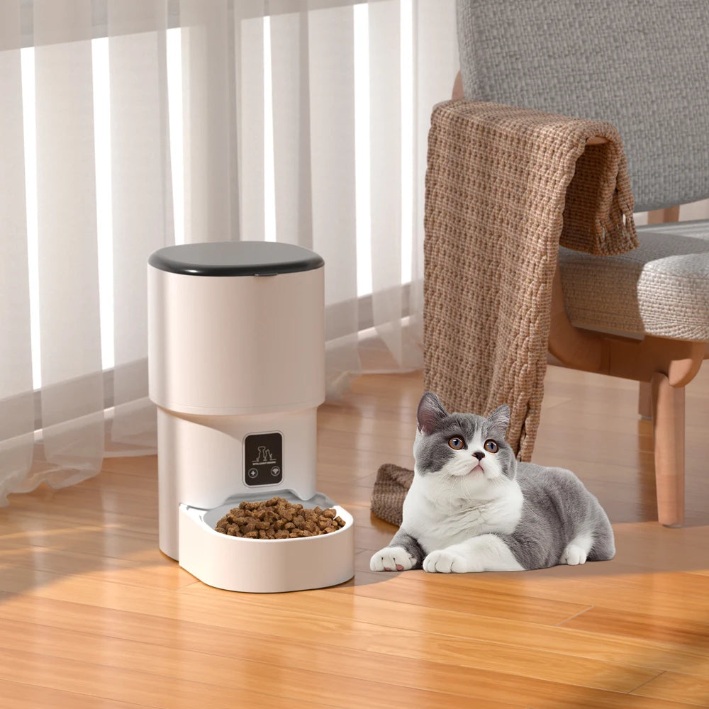 4L WIFI Button Automatic Cat Feeder Intelligent Cat and Dog Pet Feeder