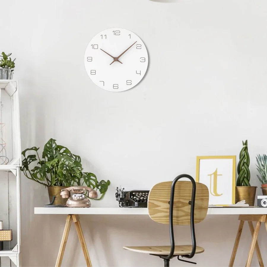 1pc Living room silent wall clock, personalized wooden quartz clock,