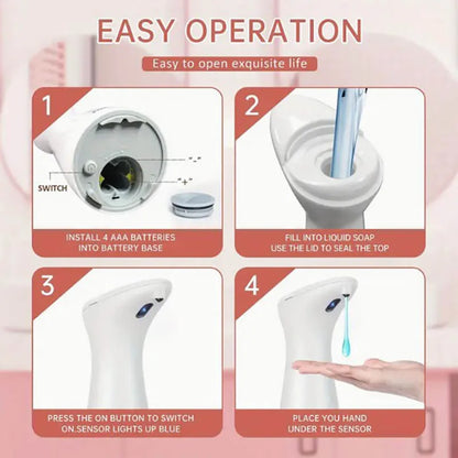 Automatic Sensor Soap Dispenser White High Quality Abs Waterproof Hand