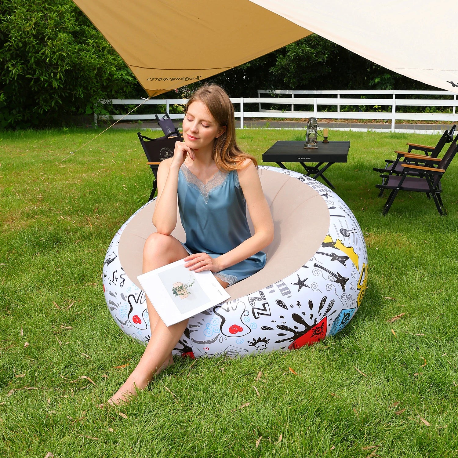 1PC Thickened Inflatable Lazy Sofa Lounge Chair – Perfect for Outdoor