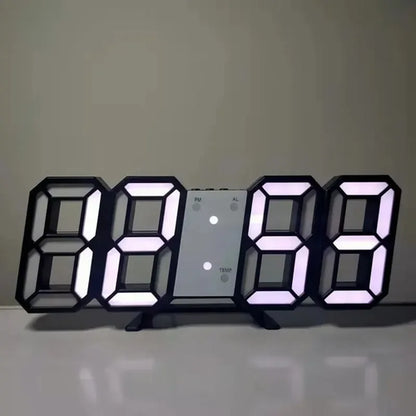 3D Mini Clock LED Digital Wall Clock Desk Clock Electronic Alarm Clock