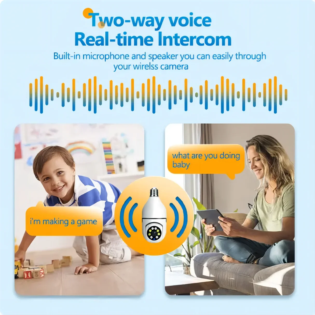 Full Color Night Vision 5G Bulb E27 Surveillance Camera Automatic