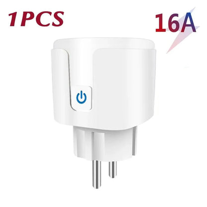 Tuya 16A 20A EU Smart Socket WiFi Smart Plug With Power Monitoring