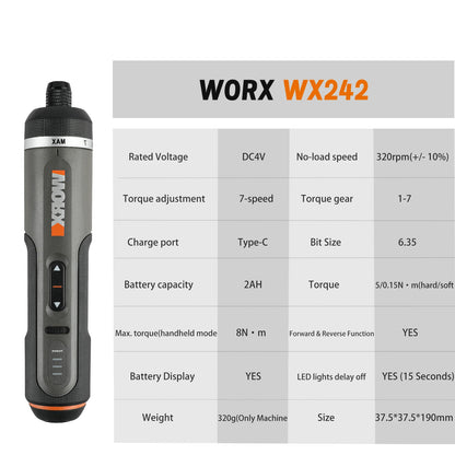 Worx-mini 4V electric screwdriver, WX240, wireless electric
