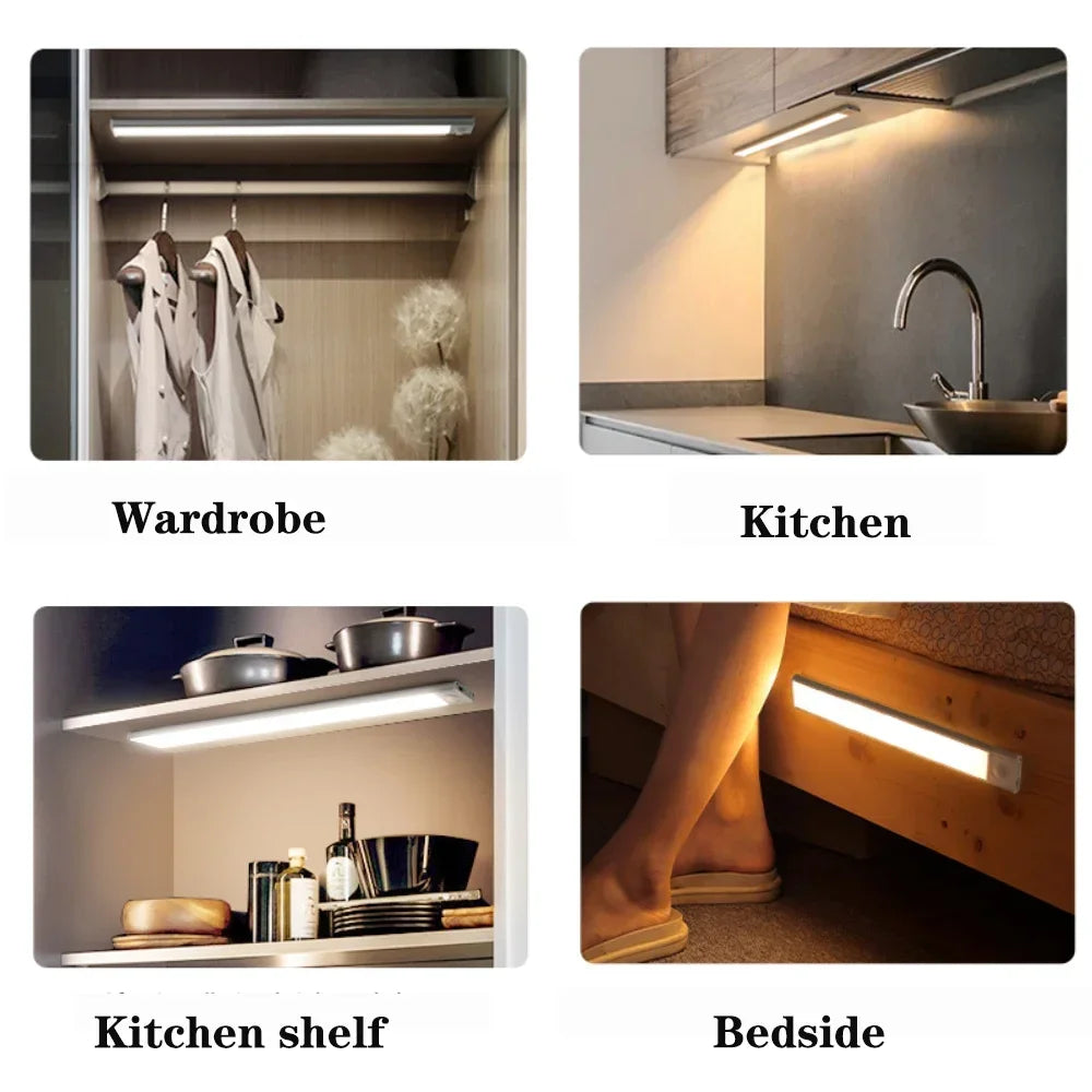 LED Motion Sensor Under Cabinet Light USB Rechargeable LED Night Light