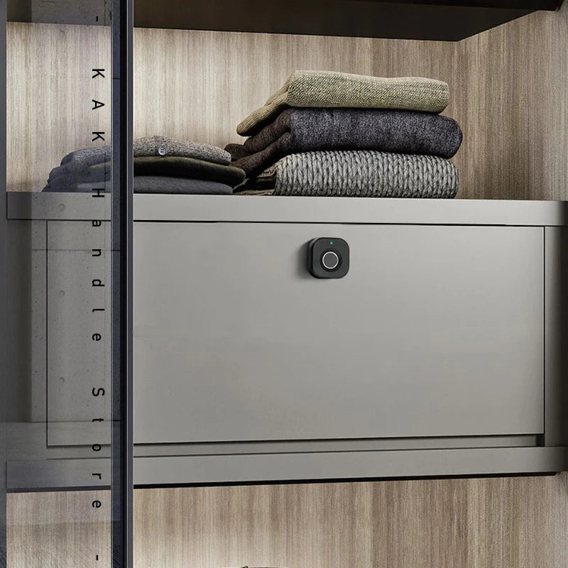 KAK Biometric Fingerprint Lock Black Keyless Cabinet Lock Smart Drawer