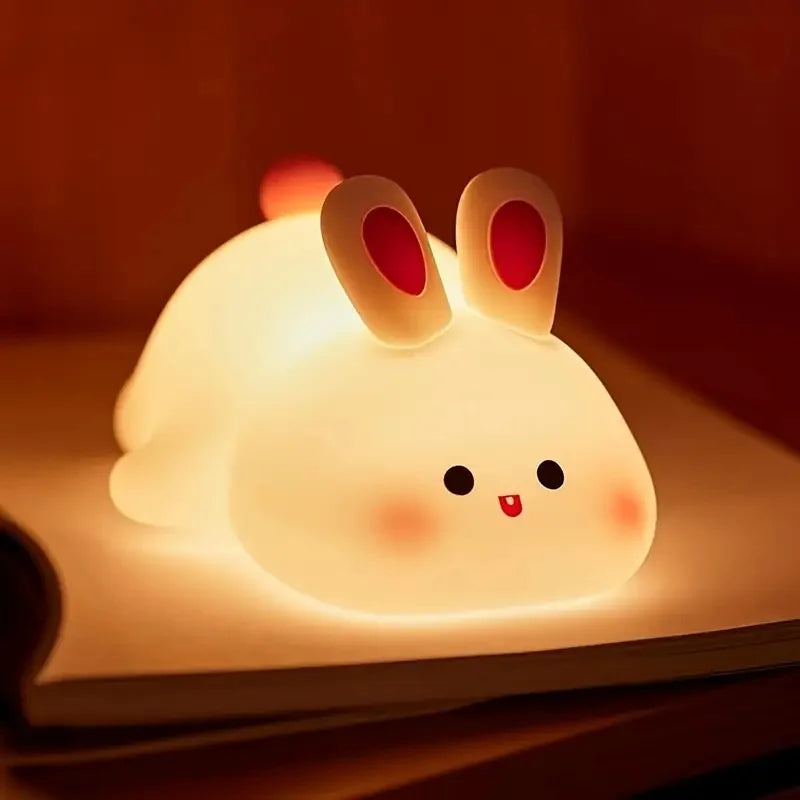 LED Night light Silicone Rabbit Touch Sensor lamp Cute Animal Light
