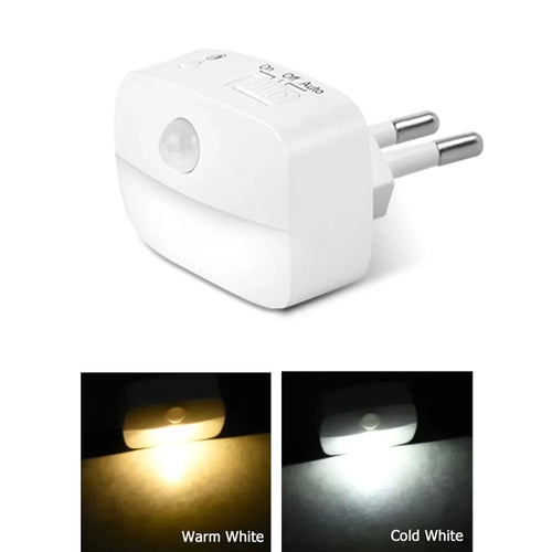 LED Night Light EU Plug In Smart Motion Sensor Light 220V Wall Lamp