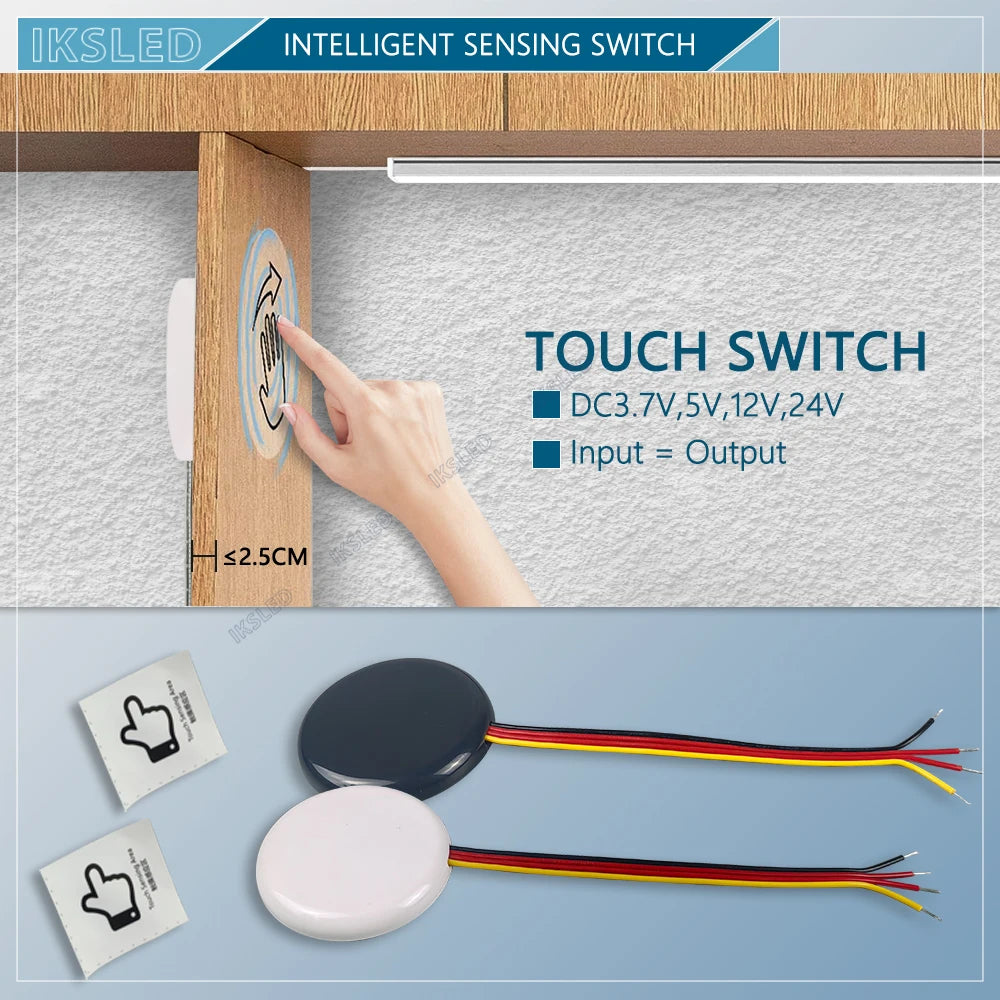 MINI 12V24V LED Dimmable Touch Sensor Switch Penetrating Wood Panel
