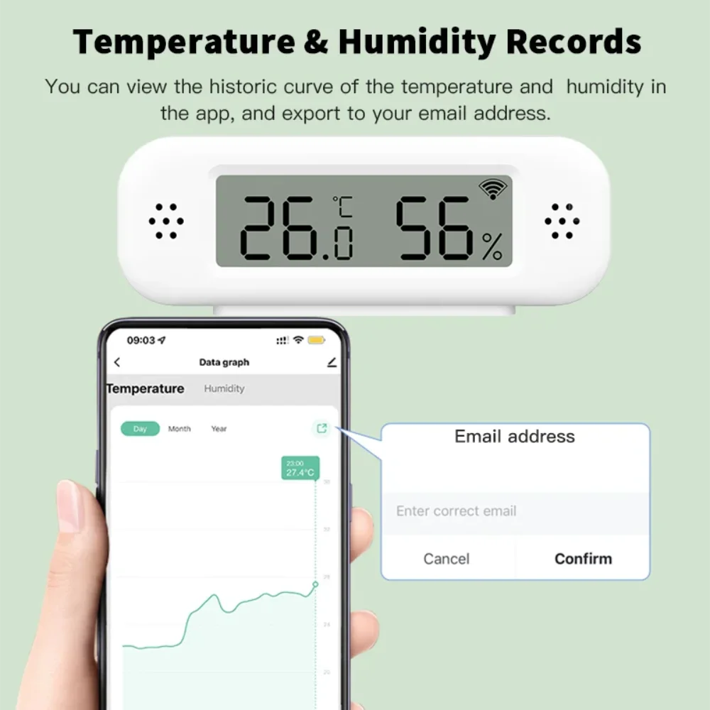 Tuya WiFi Mini Temperature Humidity For Smart Home Thermometer