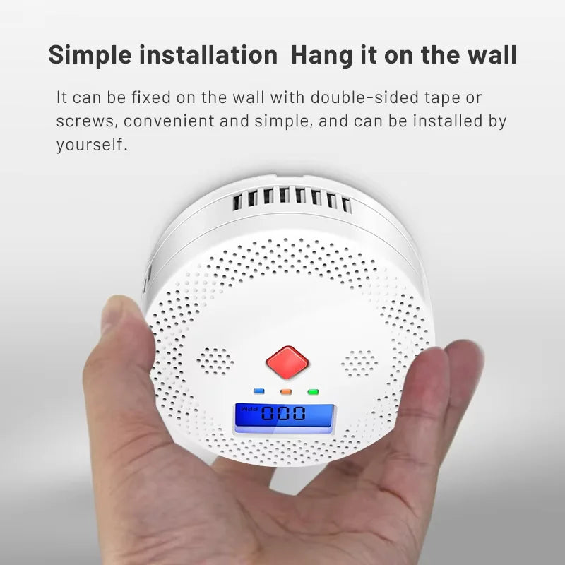 Tuya WiFi Smart Carbon Monoxide Detector Alarm 85dB Sound Warning LCD