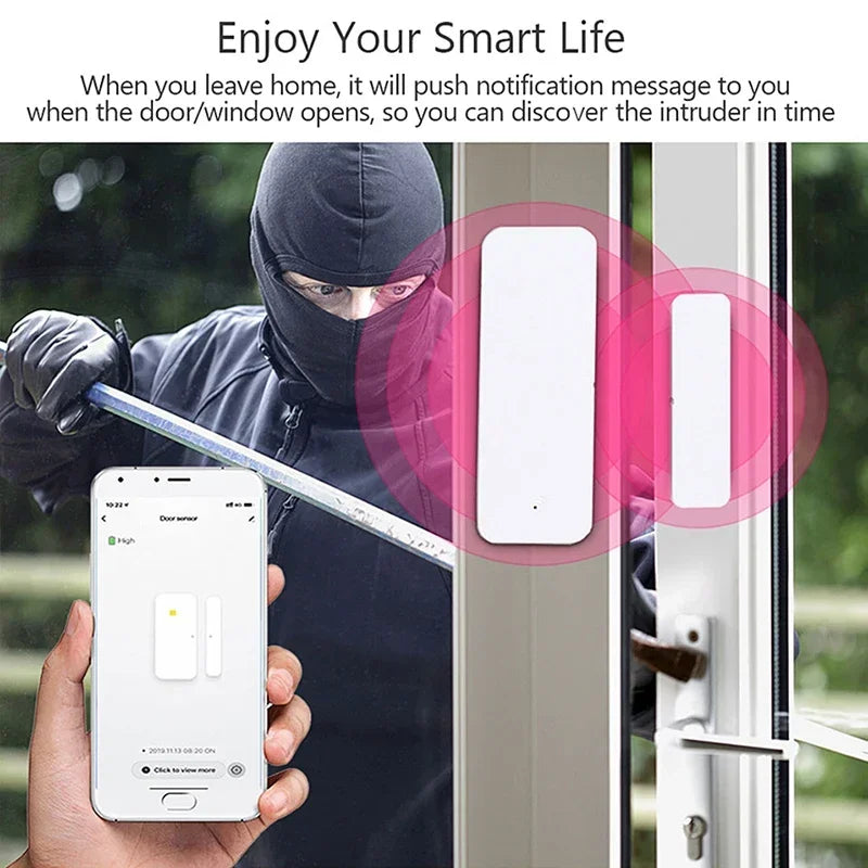 Tuya Zigbee WiFi Door Window Sensor Contact Sensor For Smart Home APP