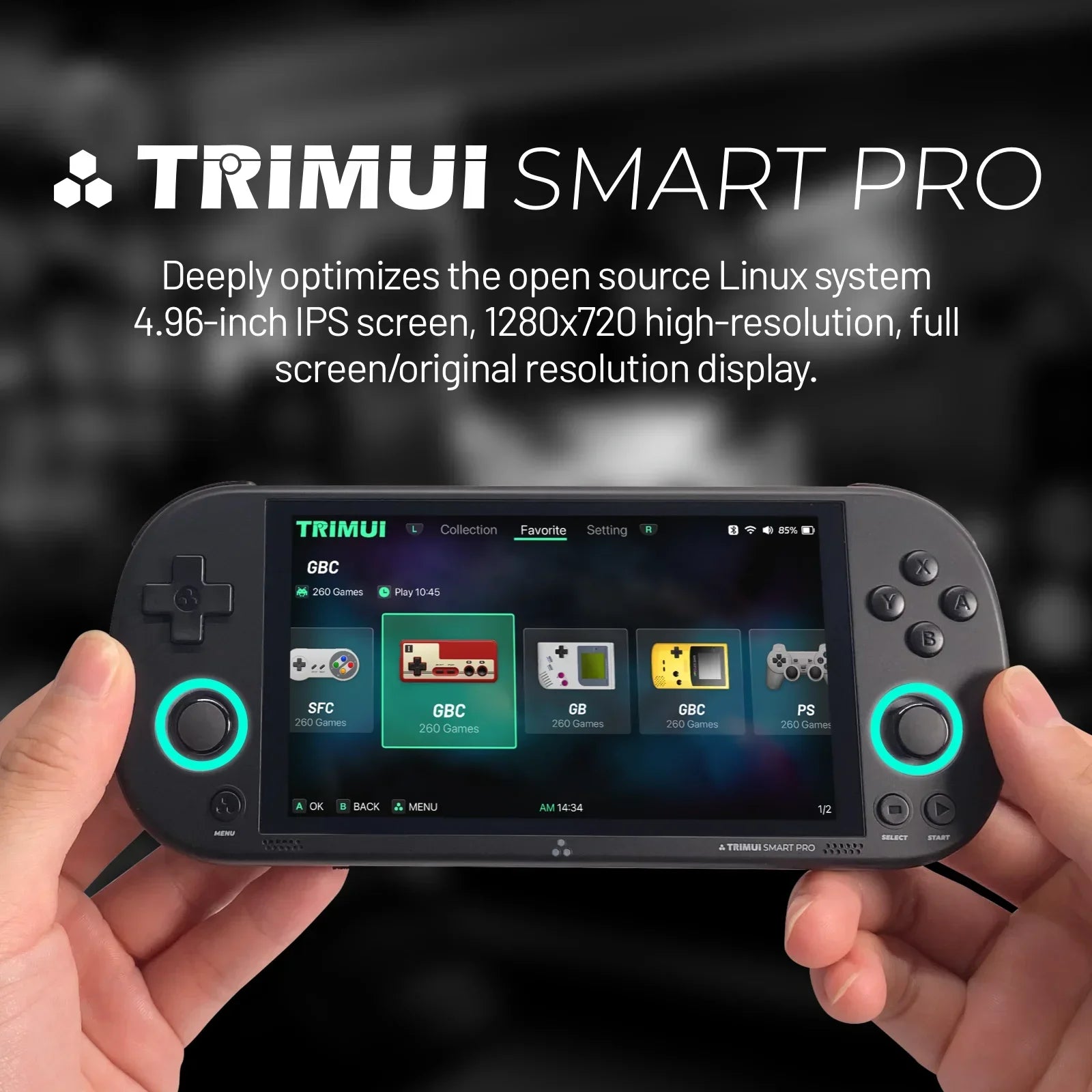 Trimui Smart Pro Handheld Game Console 4.96''IPS Screen Linux System