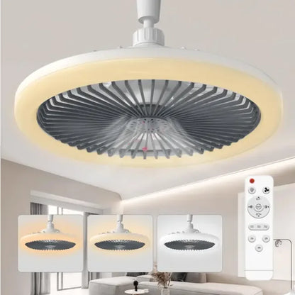 Rotatable 3in1 Ceiling fan light E27 LED Converter Base smart remote