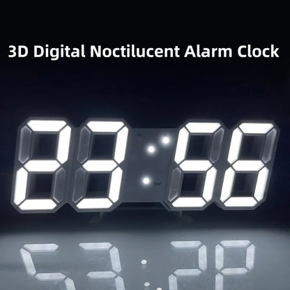 3D Mini Clock LED Digital Wall Clock Desk Clock Electronic Alarm Clock