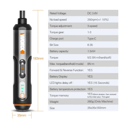 Worx-mini 4V electric screwdriver, WX240, wireless electric