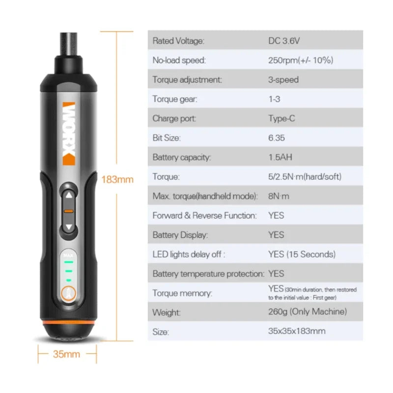 Worx-mini 4V electric screwdriver, WX240, wireless electric