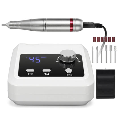 45000RPM Nail Drill Machine Professional Nail Lathe with Large LCD