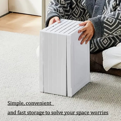 No-Install Folding Shoe Cabinet, Transparent Dustproof Shoe Rack,