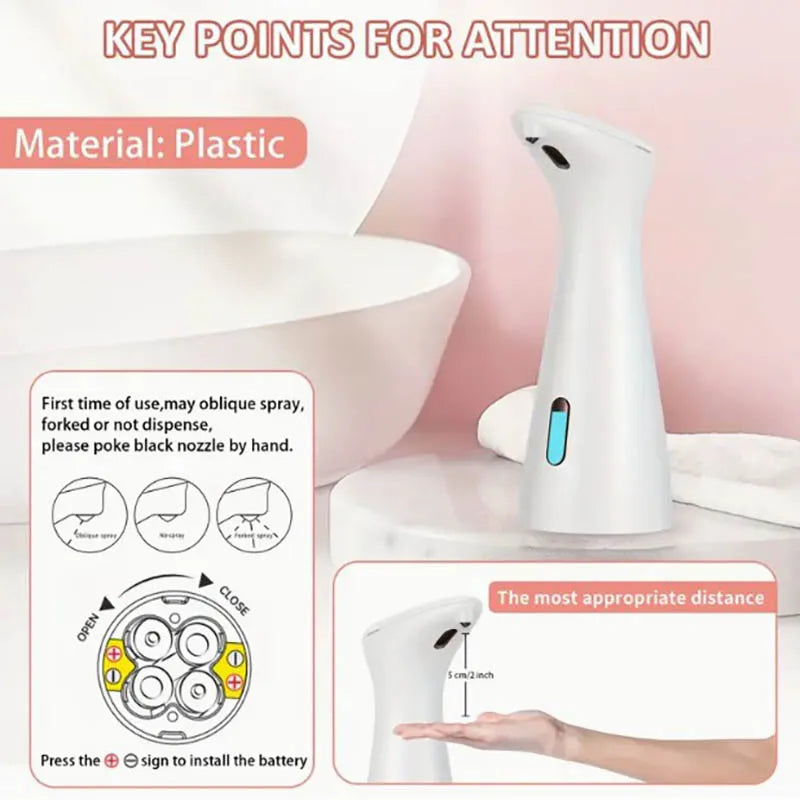 Automatic Sensor Soap Dispenser White High Quality Abs Waterproof Hand