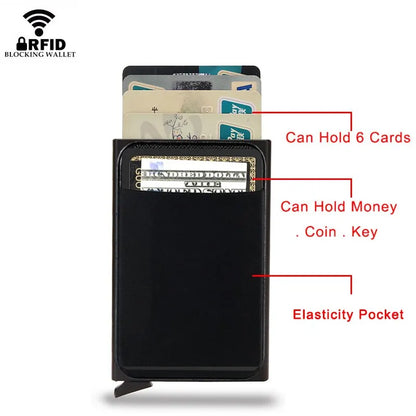 Rfid Smart Credit Card Holder Wallets Metal Slim Pop Up Minimalist Men