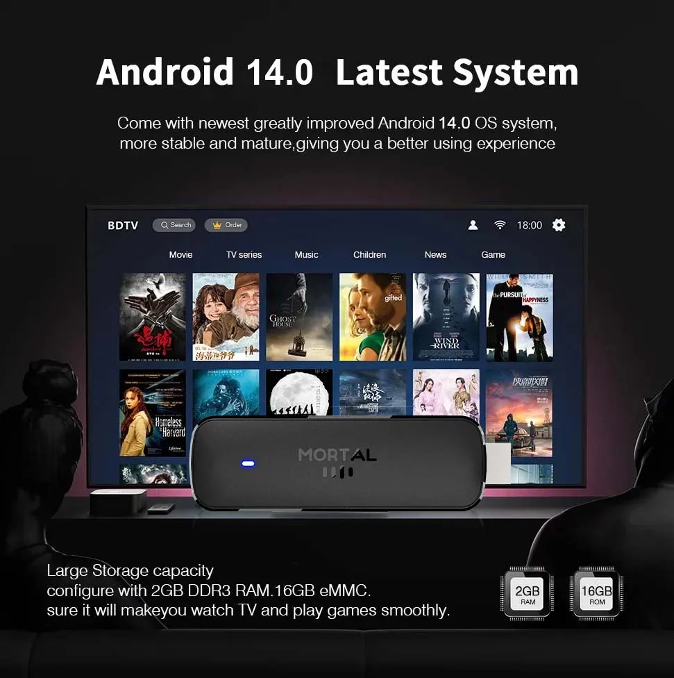 Mortal Q8 WIFI6 BT5.0 Google Voice Assistant AllwinnerH313 Android 14