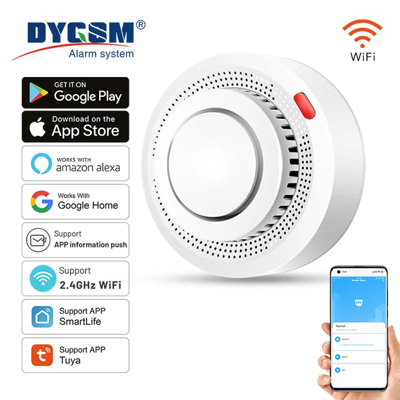 Tuya Smart WiFi Smoke Sensor Fire Protection Smoke Detector 85dB Sound