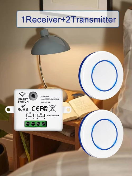 433MHz Wireless Light Switch 220V 110V 10A Relay Breaker Remote