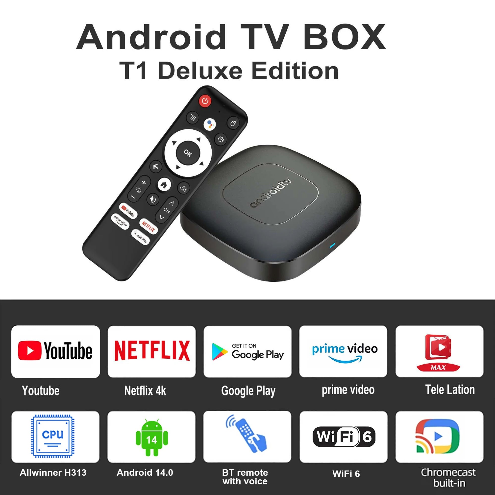 Global Version Smart Streaming Media Player TV Box AllwinnerH313