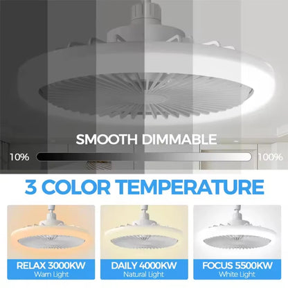 Rotatable 3in1 Ceiling fan light E27 LED Converter Base smart remote