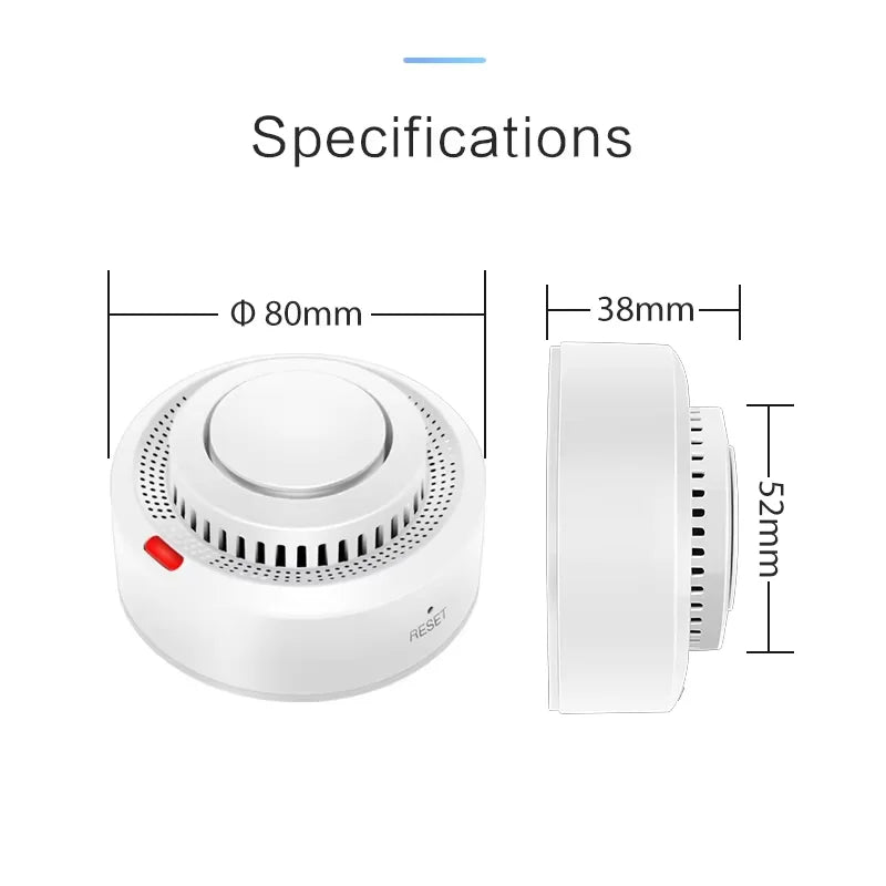 360° Comprehensive Detection, Tuya Smart WiFi Smoke Detector, Remote