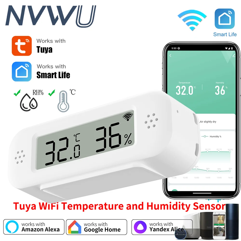 Tuya WiFi Mini Temperature Humidity For Smart Home Thermometer
