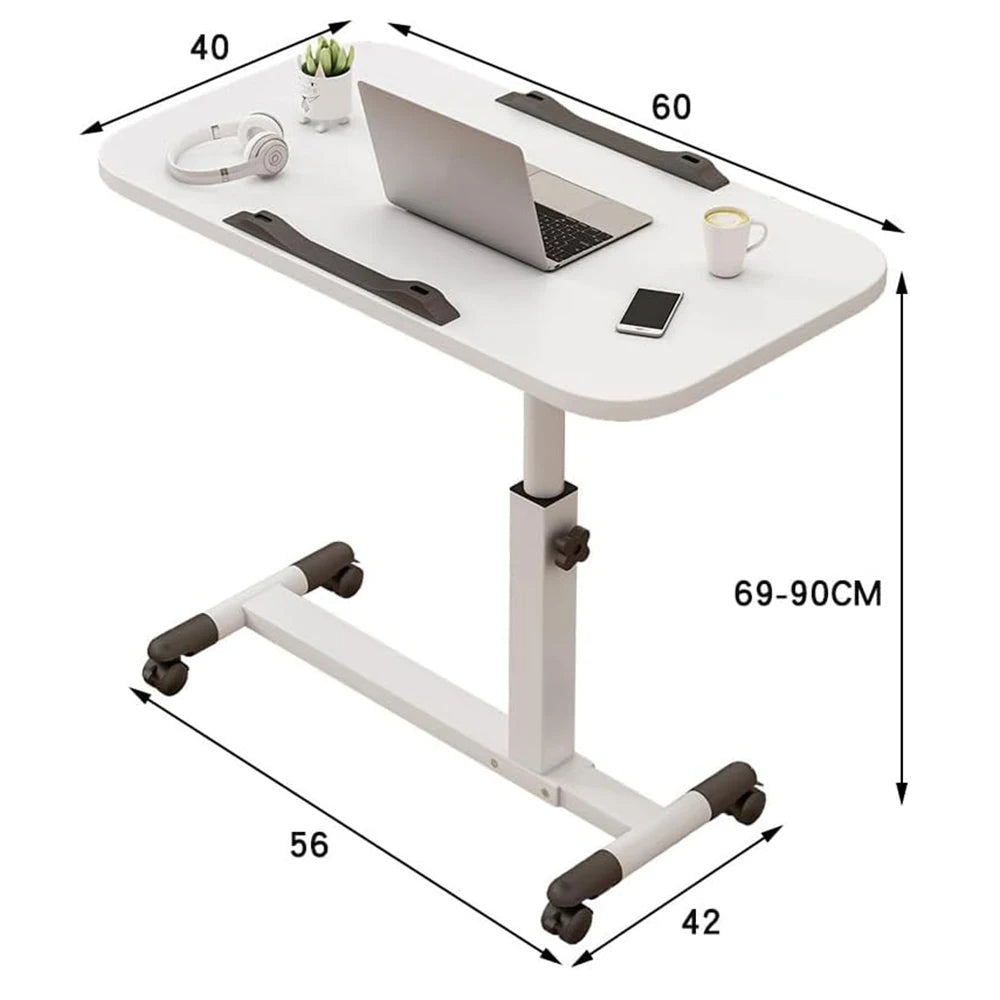 Foldable Standing Desk with Wheels 27.2-35.4" Height Adjustable Mobile