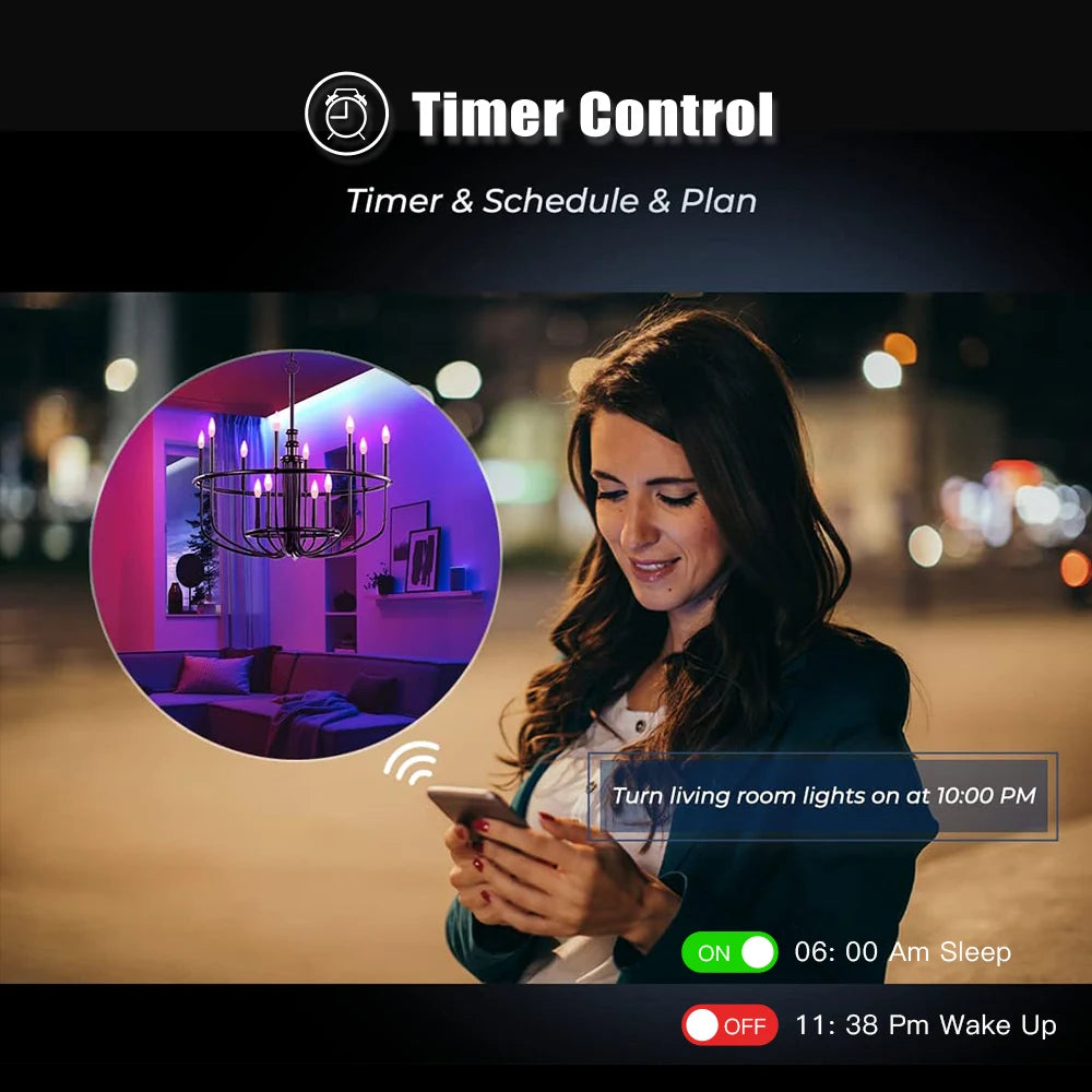 Smart WiFi Zigbee LED Light Bulb Dimmable E27 E14 GU10 RGBCW