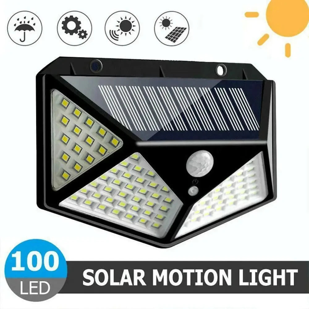 100 LED Outdoor Solar Wall Lamp Waterproof Garden Solar Lights