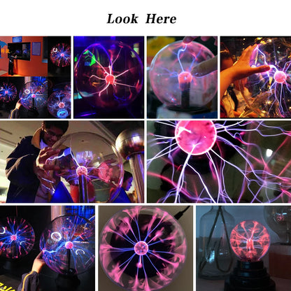 Magic Crystal Plasma Ball Lamp 3/4/5/6/8 Inch LED Night Light Kid