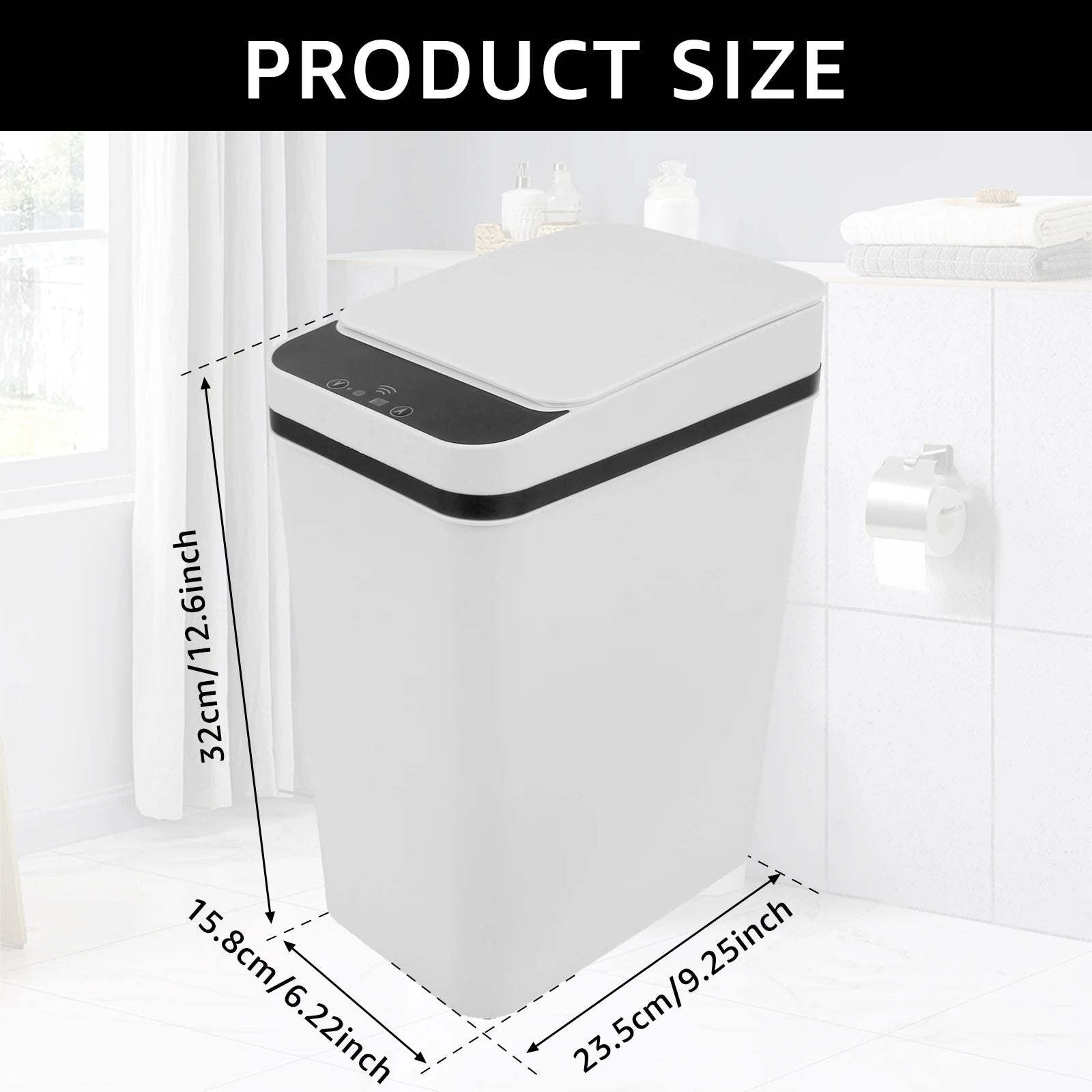 Automatic Sensor Trash Can 12L Touchless Infrared Motion Sensor Smart