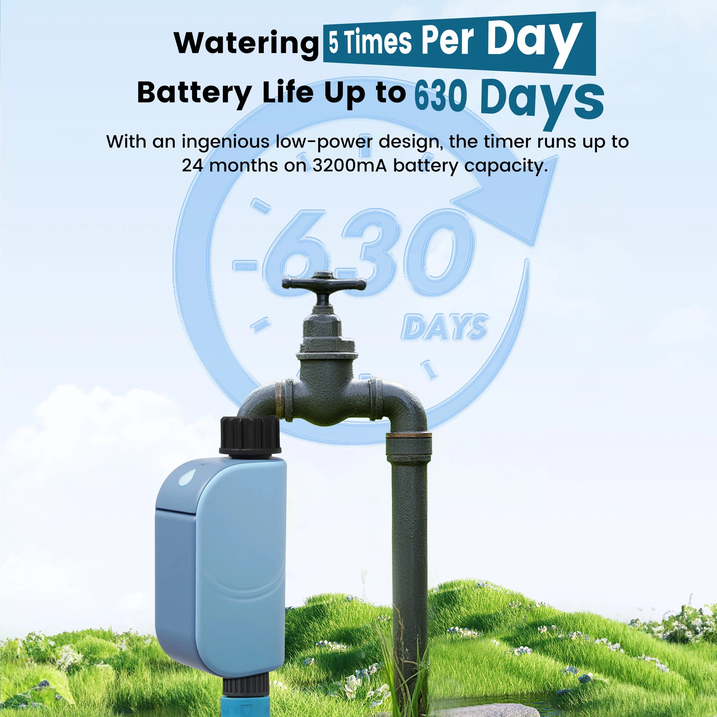 GIRIER Tuya Smart Water Timer WiFi Programmable Sprinkler Controller