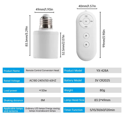 E27 110V 220V House Multi Light Switch Smart Timer Switch Lamp Holder