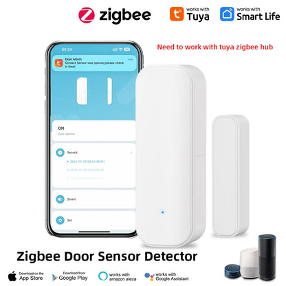 Tuya Zigbee Door Sensor and Smart Life Window Magnetic Sensor Detector