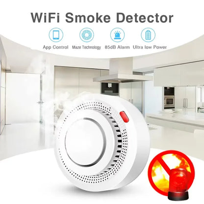 Tuya Smart WiFi Smoke Sensor Fire Protection Smoke Detector 85dB Sound