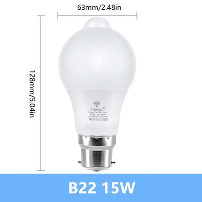 Motion Sensor LED Light 220V 110V E27 B22 12W 15W 18W LED Lamp Auto