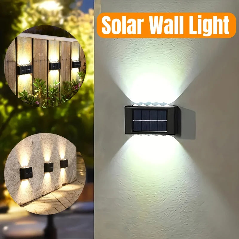1pc 2/4/6/8/10/12LEDs Solar LED Wall Lights, Outdoor Wall Lamp For