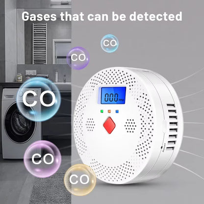 Tuya WiFi Smart Carbon Monoxide Detector Alarm 85dB Sound Warning LCD